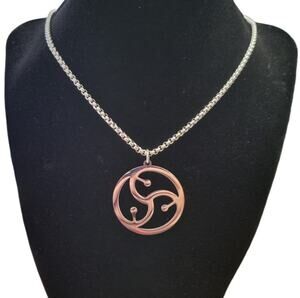 Men's silver triskelion bdsm kink lifestyle stainless steel pendant necklace